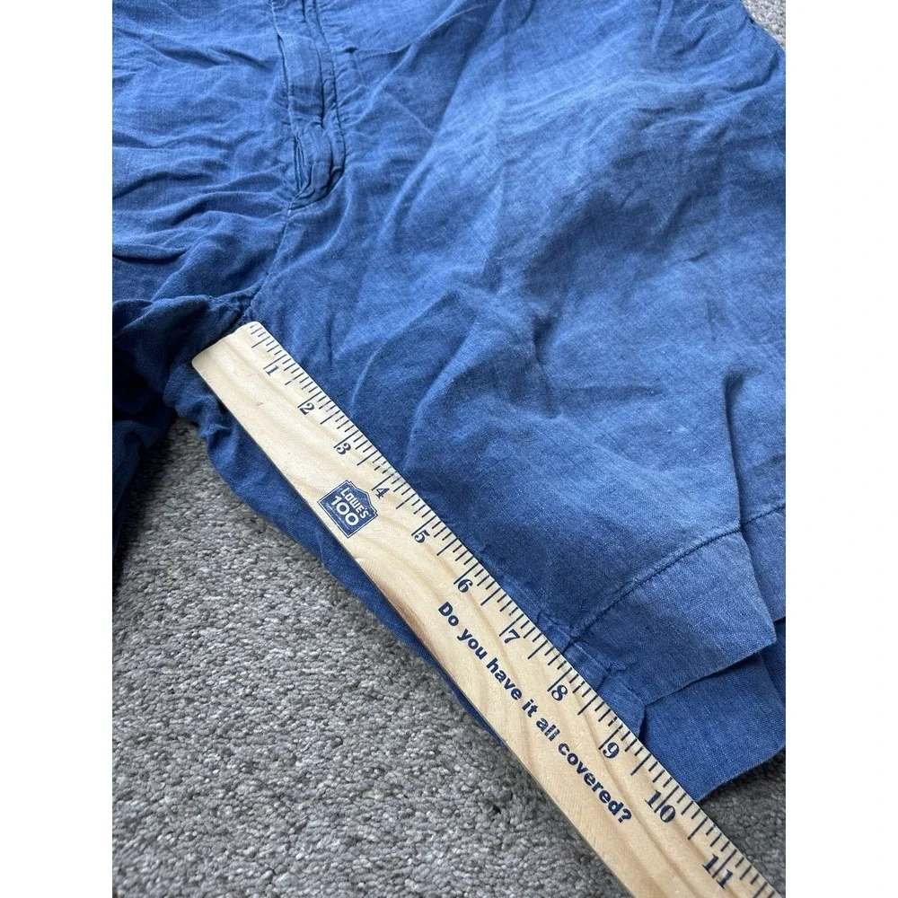 Polo Ralph Lauren Mens Size 44‎ Tall Linen Classic Fit Chino Shorts Solid Blue